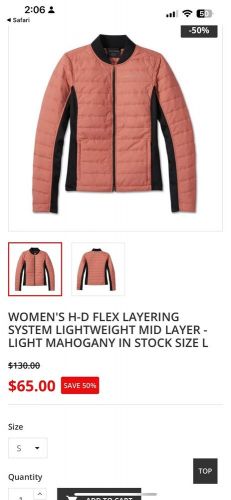 Womens Harley Davidson Flex Mid Layer System Size Large Light Mohagany Pink HD, US $49.99, image 5