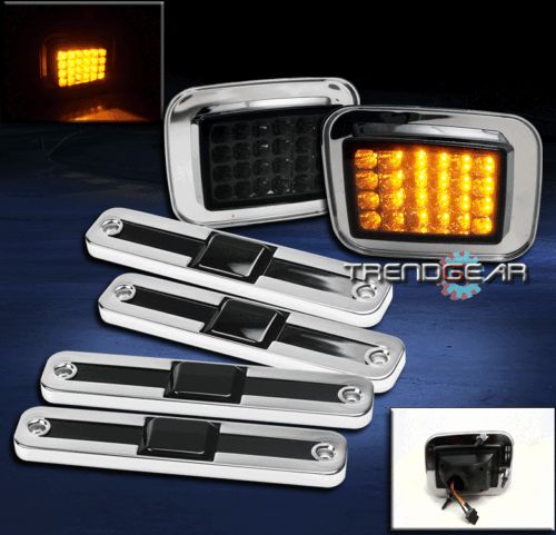 03-09 hummer h2 led side corner lights lamp+side marker covers smoke 05 06 07 08
