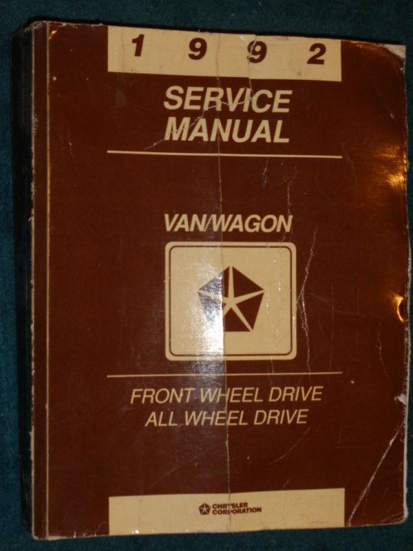 1992 plymouth chrysler dodge fwd van shop manual / original service book