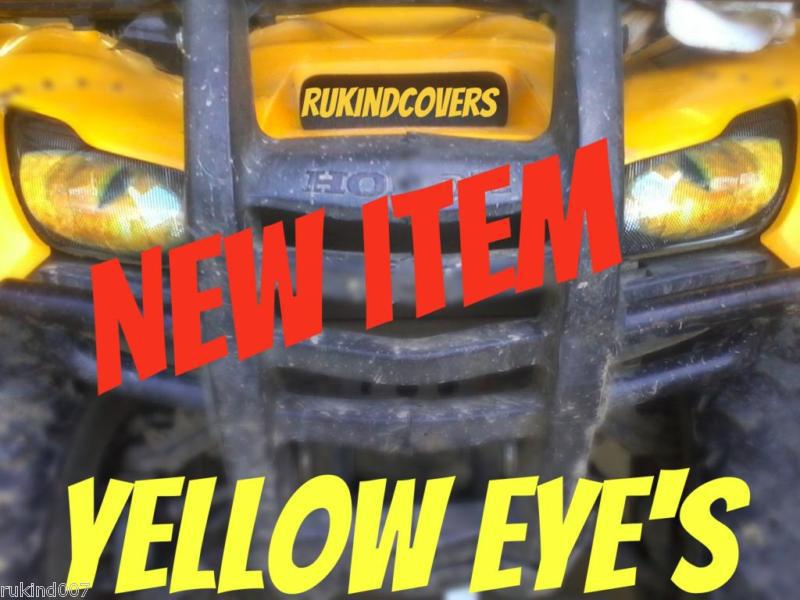 2007-2012 honda rancher trx 420 yellow eye's headlight cover's  rukindcovers