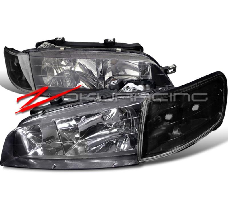 94-97 honda accord jdm black head lights+corner signal