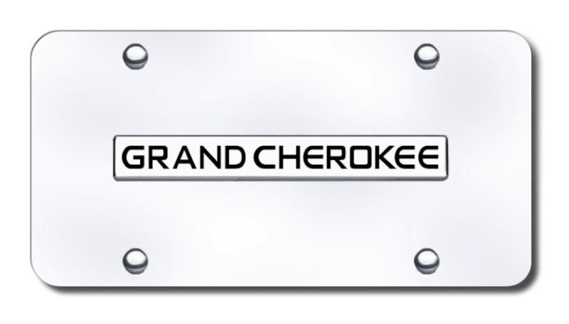 Chrysler grand cherokee name chrome/chrome license plate made in usa genuine