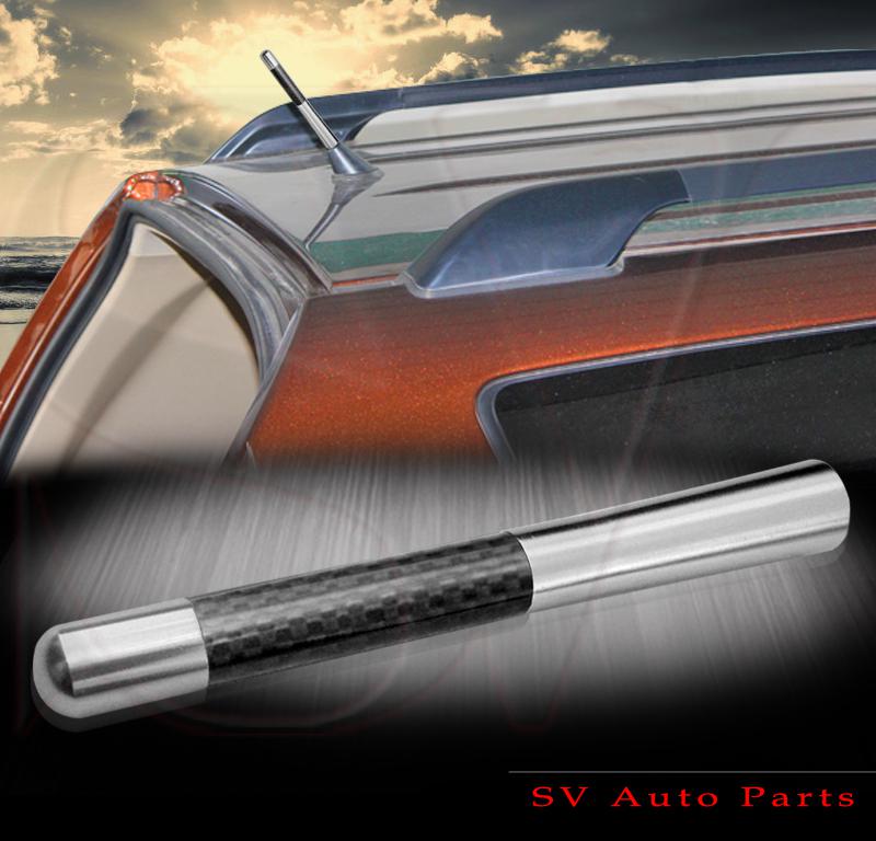 5" silver screw on carbon fiber am/fm antenna chevy blazer/malibu/s10/c1500