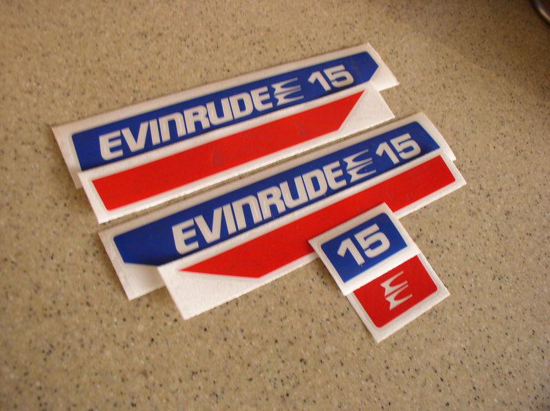 Evinrude outboard vintage decal kit 15 hp die-cut free ship + free fish decal!