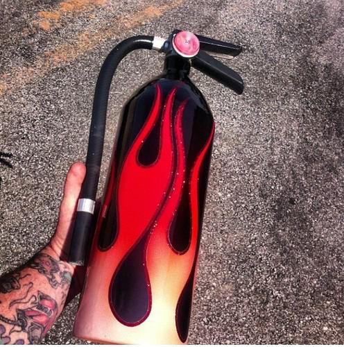 Hot rod rat rod custom painted flamed fire extinguisher