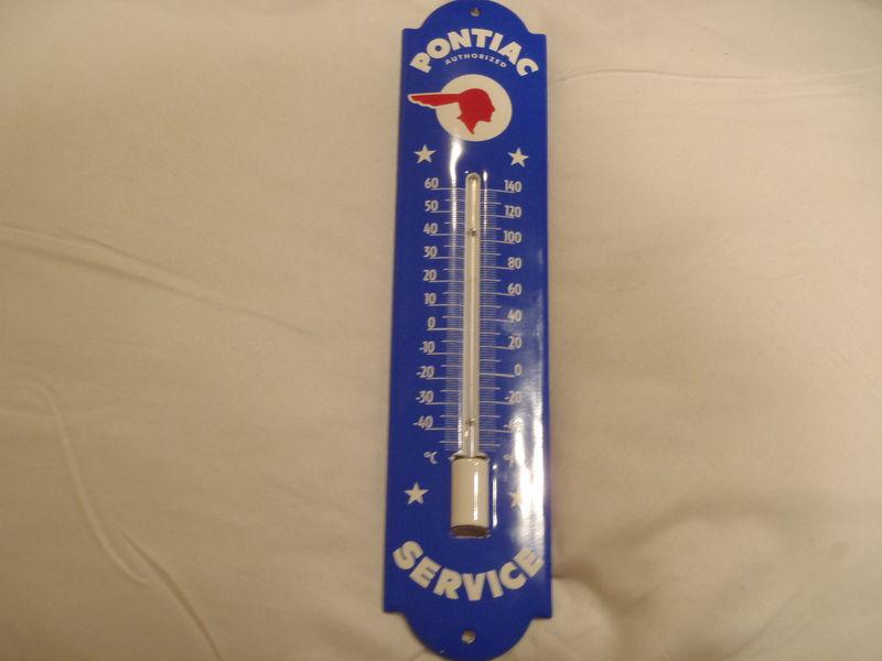  pontiac porcelain wall thermometer service garage man cave 