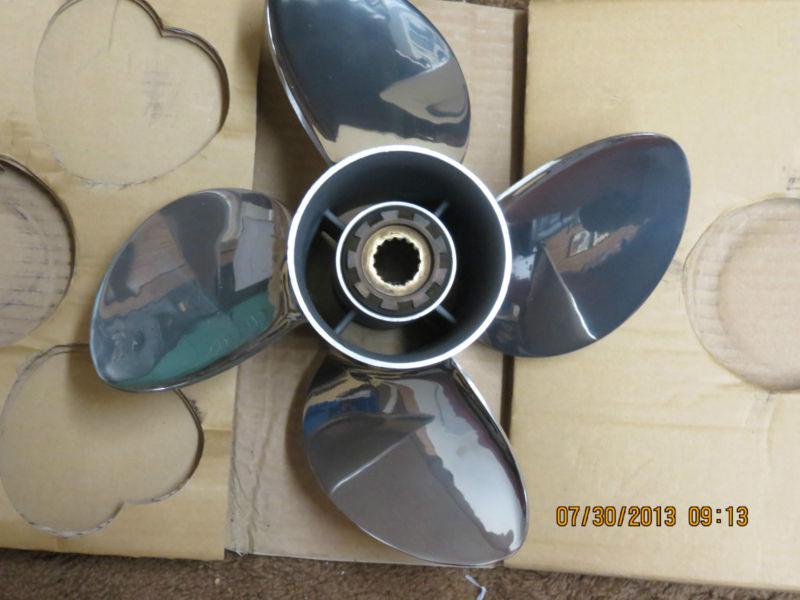 Boat prop solas four blade stanless steel honda 13 x 17 just tried it