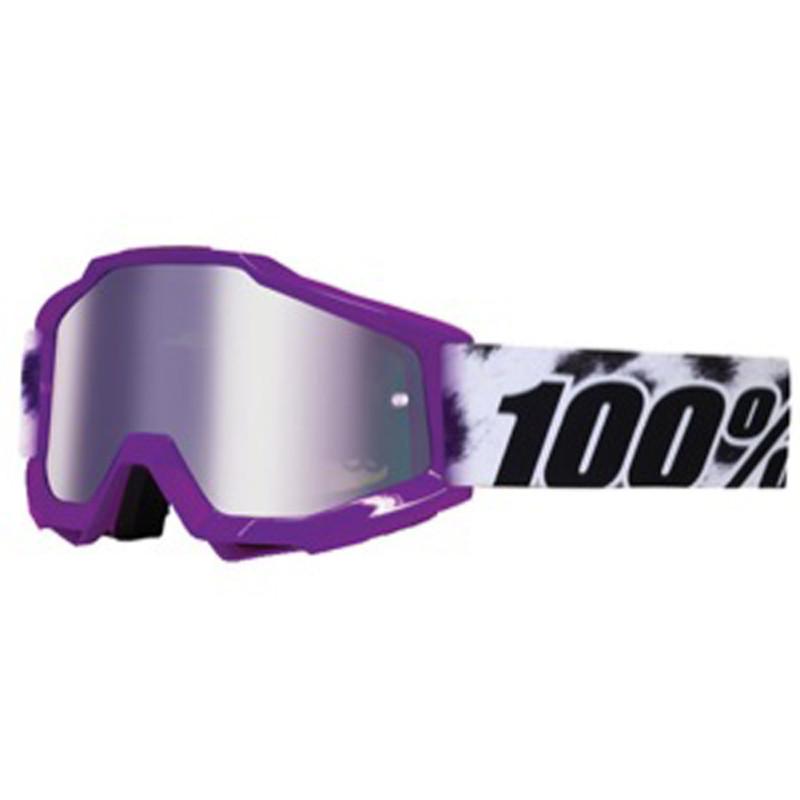 100% accuri junior mx youth goggles,cheetah purple jr.(animal print),mirror lens