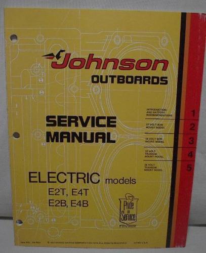 Johnson electric models e2t e4t e2b e4b service manual