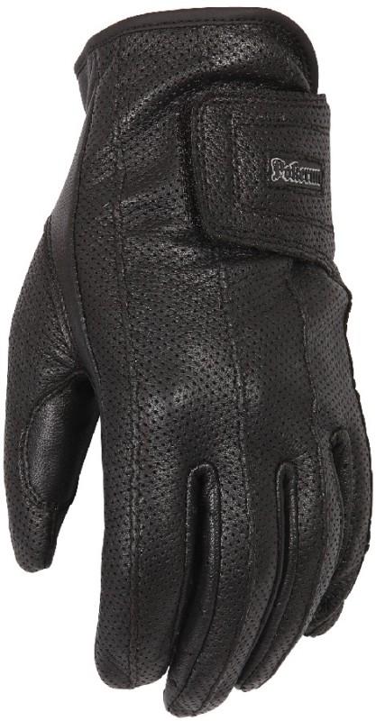 Pokerun xg mens black medium perforated leather motorcycle riding gloves md
