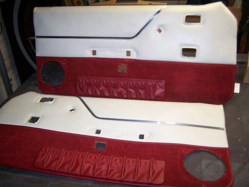1983-84 ford mustang convertible front door panels-pair 2 -original- upholstery