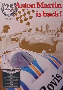 Aston martin is back! 25 years, 1959-1959 original rare factory car poster wow!