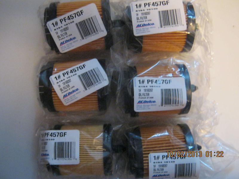 Acdelco pf457gf engine oil filter (lot of 6 filters)