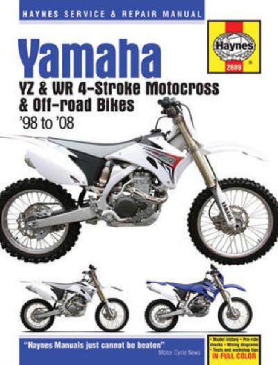 1998-2008 yamaha yz yzf wr wrf 250 400 426 450 manual