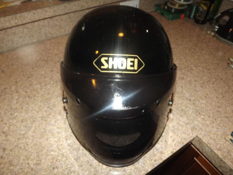 VINTAGE Motorcycle Racing Helmet SHOEI S-20 Black Size M Riding Cafe Moto BOBBER, US $50.00, image 2