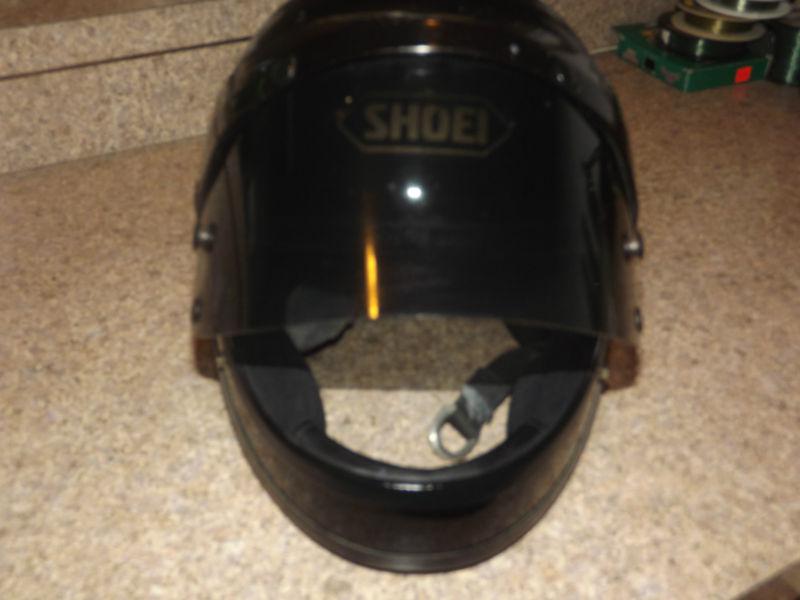 VINTAGE Motorcycle Racing Helmet SHOEI S-20 Black Size M Riding Cafe Moto BOBBER, US $50.00, image 3