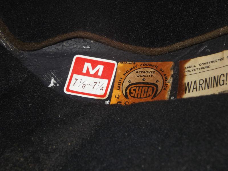 VINTAGE Motorcycle Racing Helmet SHOEI S-20 Black Size M Riding Cafe Moto BOBBER, US $50.00, image 7