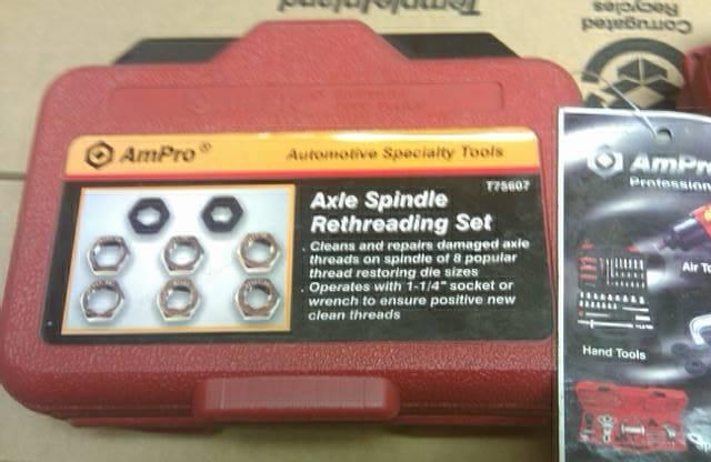 Ampro axle spindle rethreading kit, 8 sizes, new!! t75607
