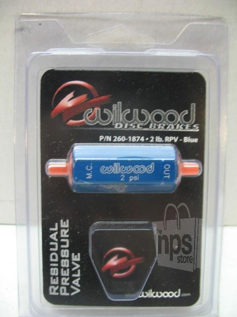 Wilwood 260-1874 residual pressure valve 2psi 1/8in npt female in/out new