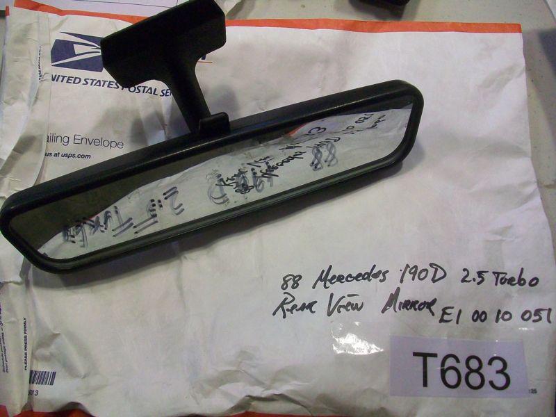 1988 mercedes 190d turbo  rear view mirror pt# e1  00 10 051  oem #t683