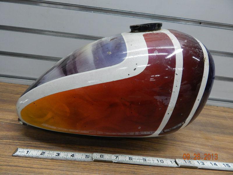 Old school paint airbrush gas tank chopper bobber wassel 70's vintage harley hon