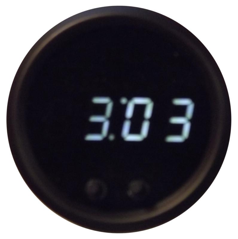 Digital led clock gauge white / black bezel intellitronix m8009-w made in usa