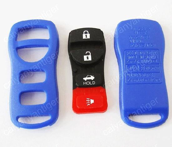Dark Blue Replacement Blank Remote key Case Shell FOB Refit Nissan 4 Button Key, US $4.08, image 2
