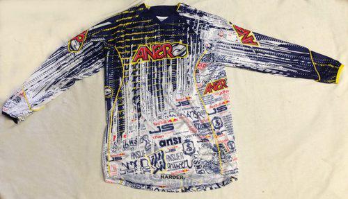 Answer mens js colection dotcom jersey color blue/red size/sz small/sm 450156