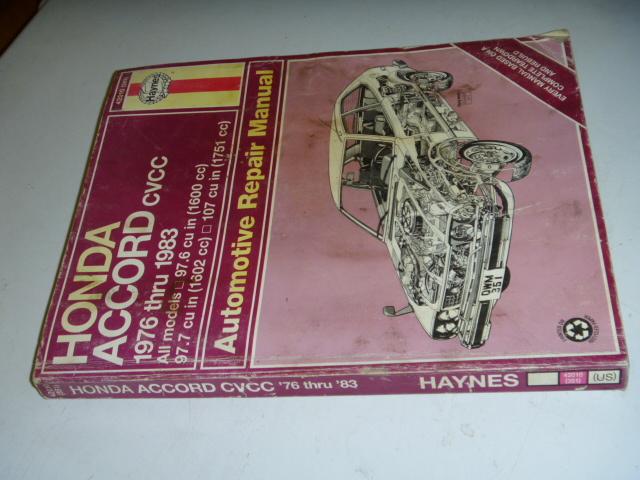 Haynes honda accord cvcc 1976 - 1983 all models shop repair manual book