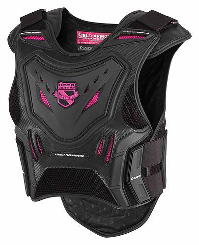New icon stryker womens vest, black/pink, large/xl