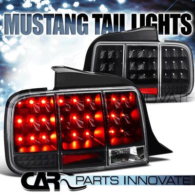 05-09 mustang sequential led tail lights brake rear lamp turn signal black