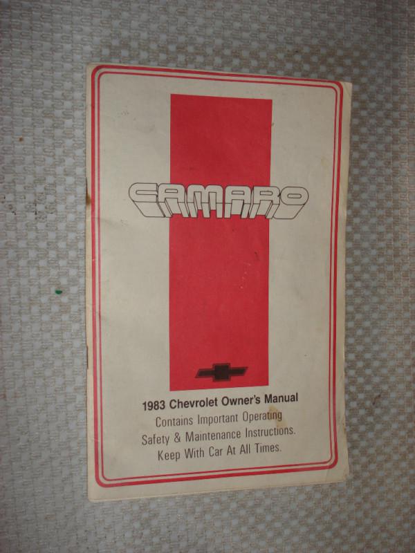 1983 chevy camaro owners manual rare original glovebox book