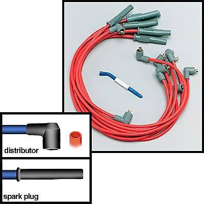 Msd 31389 spark plug wires spiral core 8.5mm red multi-angle boots ford v8 set