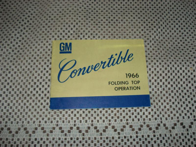 1966 chevy pontiac buick convertible top manual booklet corvette
