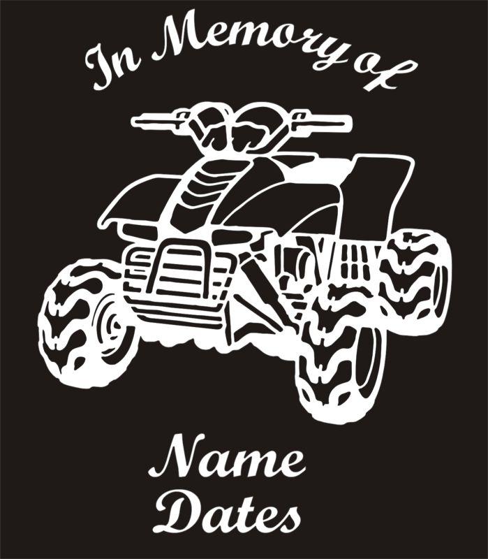 In memory of 4 wheeler rider vinyl decal window sticker