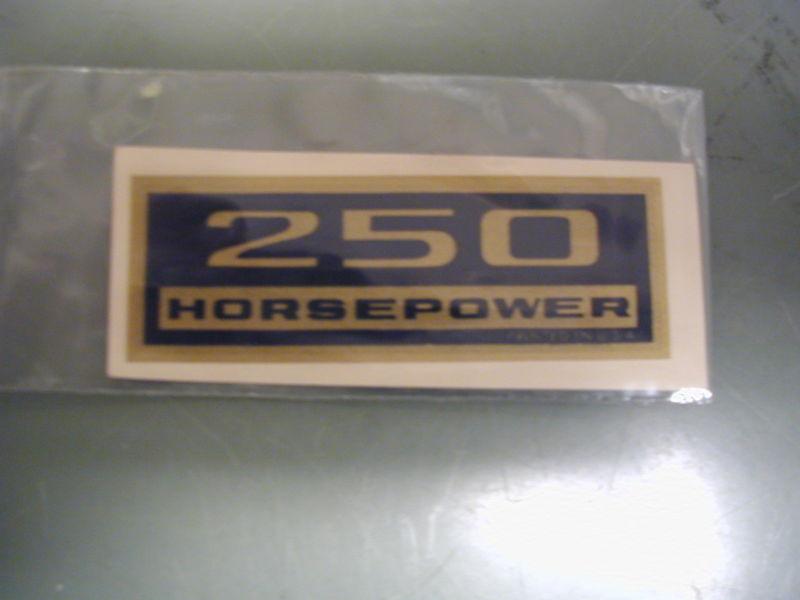 327ci 250 hp valve cover decal early mid 60's original water slide gm new !