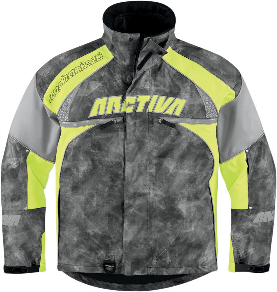 Arctiva mechanized 5 mens hi-viz camo insulated snowmobile jacket snow mobile
