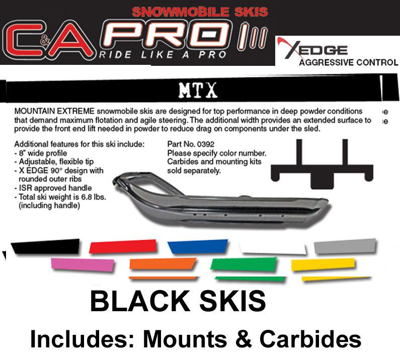 Ski-doo 2013 & newer summit c&a pro mtx extreme black skis, mnts, carbides