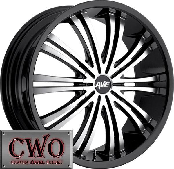 22 black avenue a601 wheels rims 5x112/5x114.3 5 lug mercedes audi honda nissan