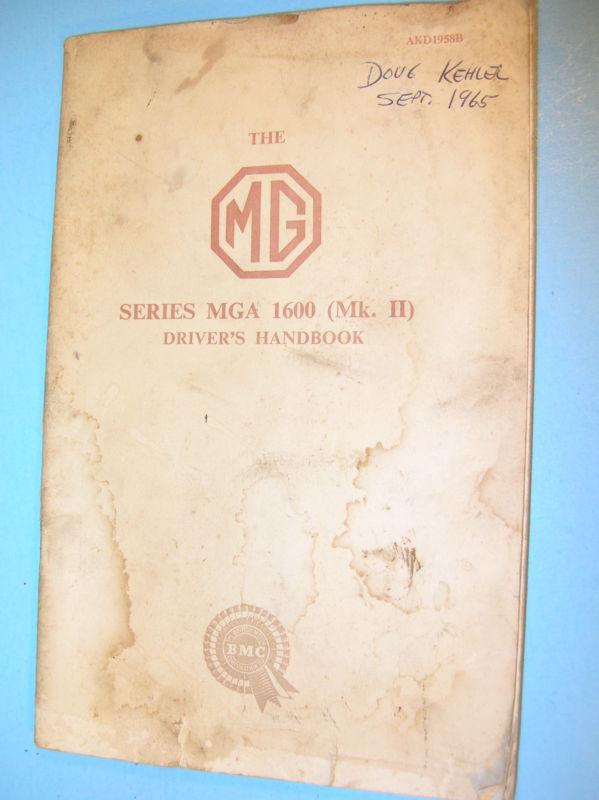 Original mg mga series 1600 mk. ll drivers handbook 