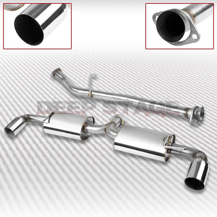 Stainless dual cat back exhaust 3.5" tip muffler 04-11 mazda rx-8 1.3l r2 n/r