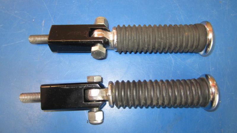 Black & chrome highway pegs for harley davidson 77 & up fx fxd fxe