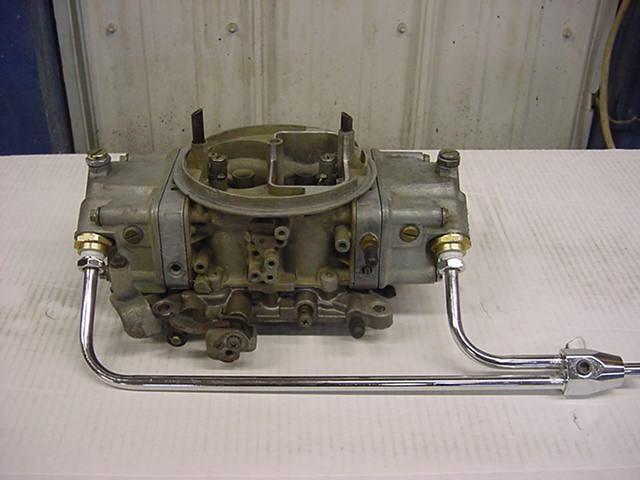 Holley 850 double pumper with chrome fuel line rebuilt