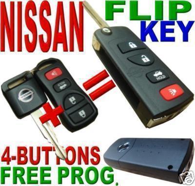 Nissan allin1 flip chip transponder key keyless entry fob remote clicker 4bm-d2