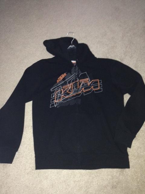 Ktm fleece hoodie jacket xxxl 3xl black zip-up xxl motocross 250 350 450 vgc fs!
