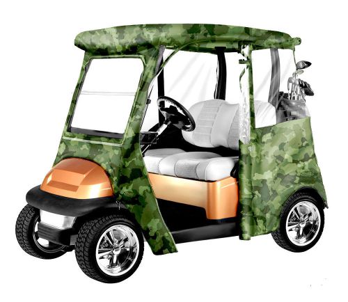 Pyle pcvgfcp91 club car golf cart custom enclosure, fits precedent® models camo