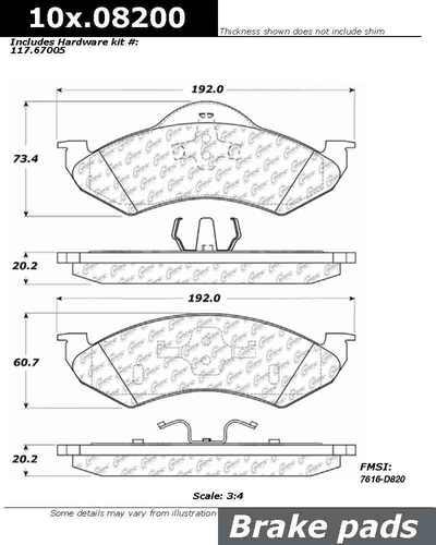 Centric 106.08200 brake pad or shoe, front