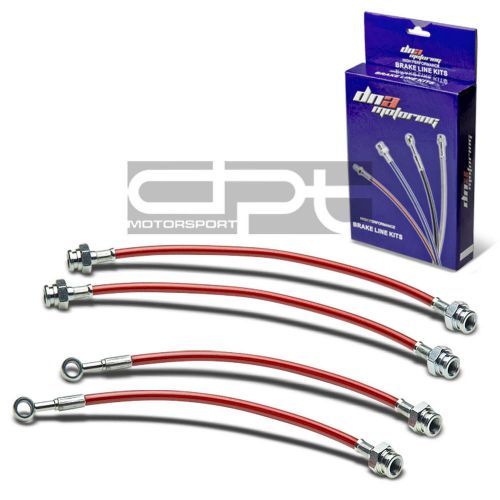 Buy FOR BMW E60/E63 REPLACEMENT FRONT/REAR STAINLESS HOSE RED PVC COAT