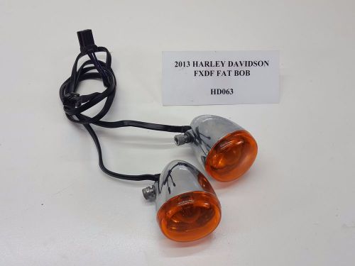 2013 harley fxdf dyna fat bob front chrome turn signal blinkers lens 13 hd063