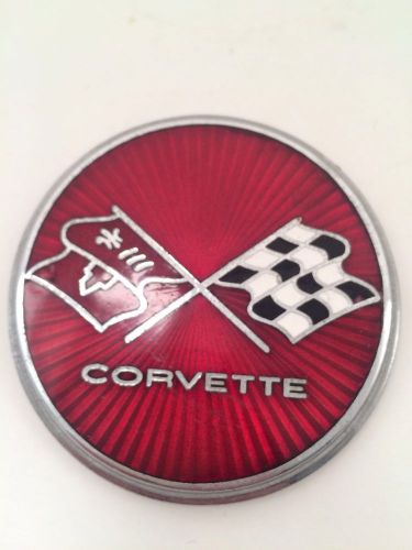 1975-1976 corvette fuel door gas lid emblem 347914 vintage parts stingray oem